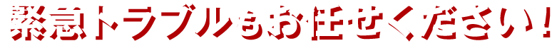 緊急トラブルもお任せください！